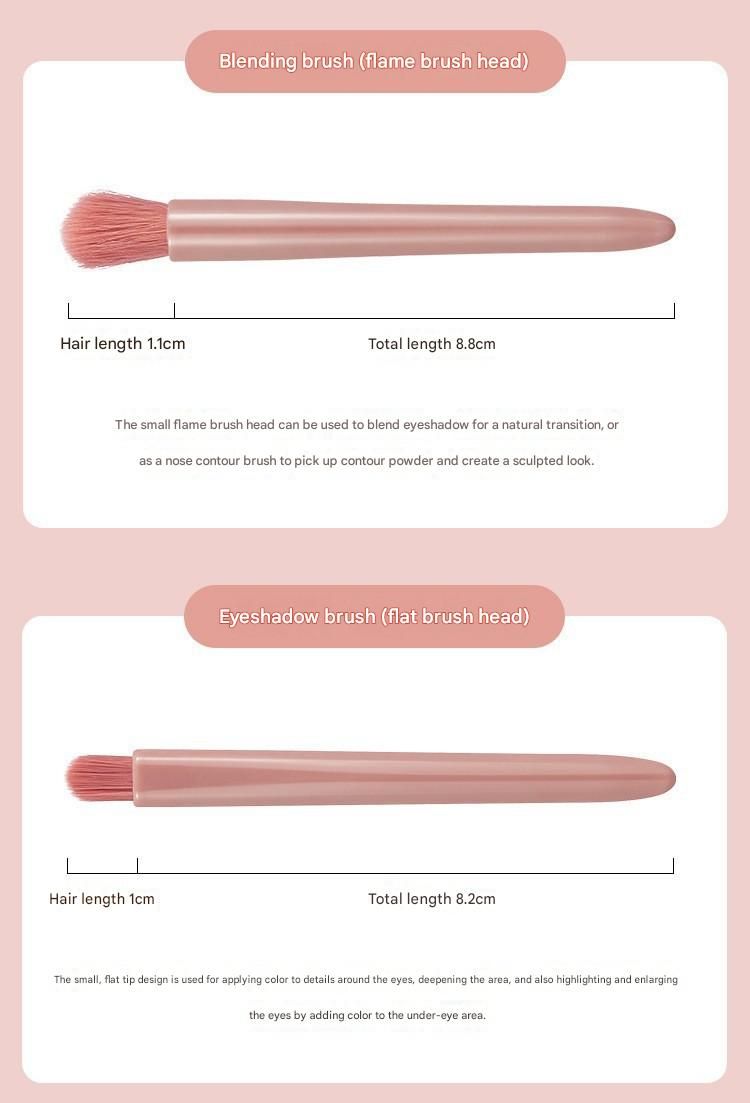 Pink 5-Piece Compact Makeup Brush Set with Mirror - Synthetic Fibre Travel Case with Foundation, Powder & Blush Brushes - Portable Beauty Tool Kit for On-the-Go Touch-Ups - Image 6