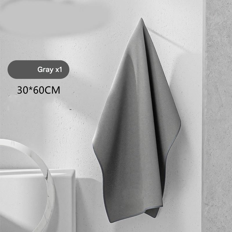 30*60 cm Grey Coral Fleece & Suede Microfiber Cloth Double-Sided Car Wash Towel  , 5X Water Absorption, Scratch-Free & Lint-Free, 360° Stitched Edge for Car Detailing, Glass, Home Cleaning - Multi-Purpose Auto Care Cloth - Image 1