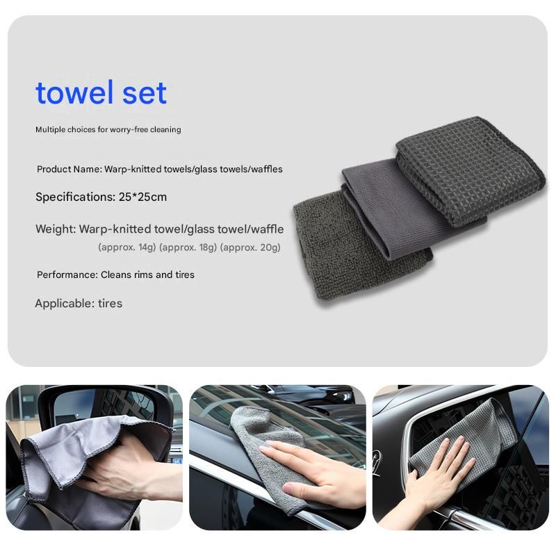 9-Piece Orange Car cleaning kit- Microfibre Wash Mitt, Sponge, Wheel Brush, Waxing Pads & Towels - Complete Auto Detailing Set for Home & Garage Use - Image 8