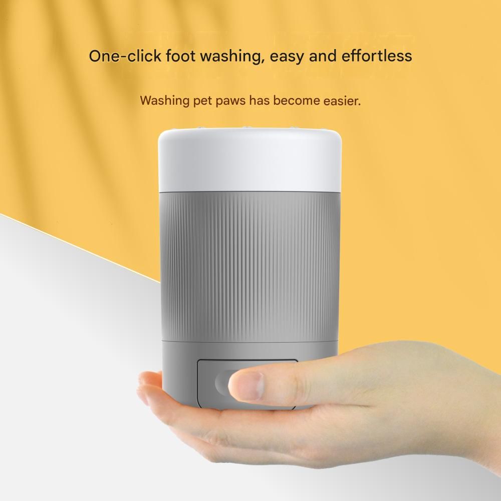 Grey Pet Paw Cleaner Cup - Portable Dog Foot Washer with Soft Silicone Bristles - Easy Clean, Detachable Design for Small to Medium Dogs & Cats - Image 3