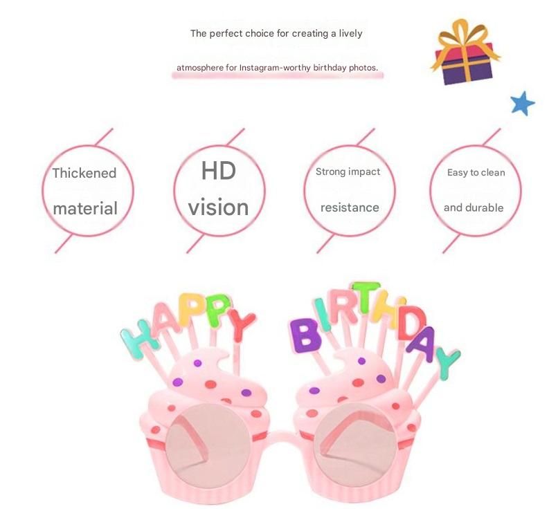 Blue Novelty Birthday Glasses - Fun Cake Design Party Props - Durable Plastic, Comfortable Fit, Unisex - Perfect for Kids and Adults Birthday Celebrations and Photo Booths - Image 3