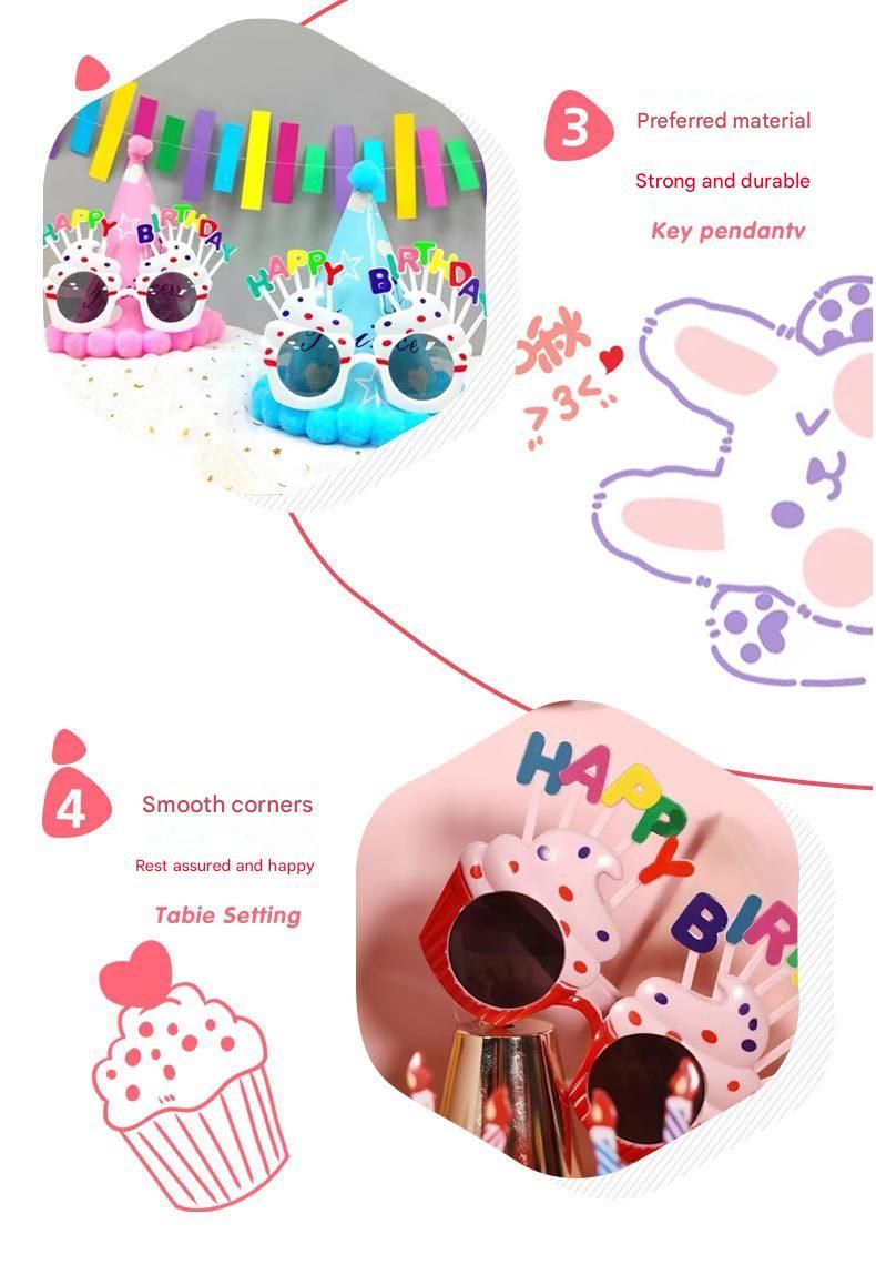 Blue Novelty Birthday Glasses - Fun Cake Design Party Props - Durable Plastic, Comfortable Fit, Unisex - Perfect for Kids and Adults Birthday Celebrations and Photo Booths - Image 5