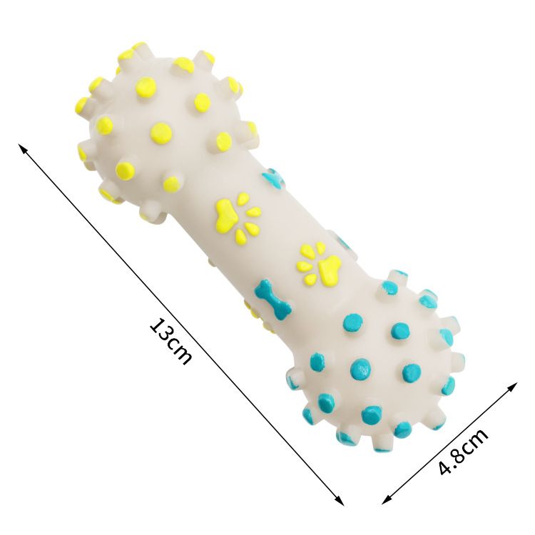Yellow and Blue Squeaky Bone Durable TPR Dog Chew Toys Set -  for Teeth Cleaning - Non-Toxic, Bite-Resistant, Easy Clean - Interactive Play for Medium to Large Dogs - Image 1
