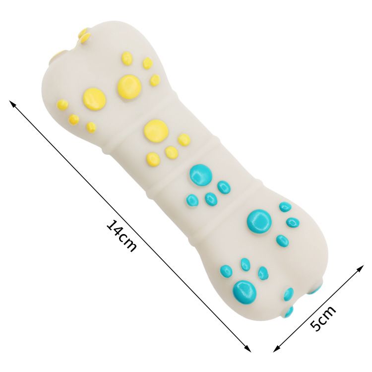 Yellow and Blue Spiked ring barbell Durable TPR Dog Chew Toys Set -  for Teeth Cleaning - Non-Toxic, Bite-Resistant, Easy Clean - Interactive Play for Medium to Large Dogs - Image 1