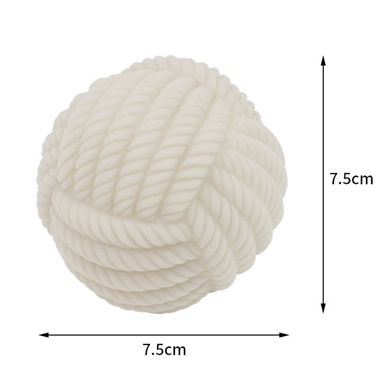 White Rope Ball Durable TPR Dog Chew Toys Set -  for Teeth Cleaning - Non-Toxic, Bite-Resistant, Easy Clean - Interactive Play for Medium to Large Dogs - Image 1