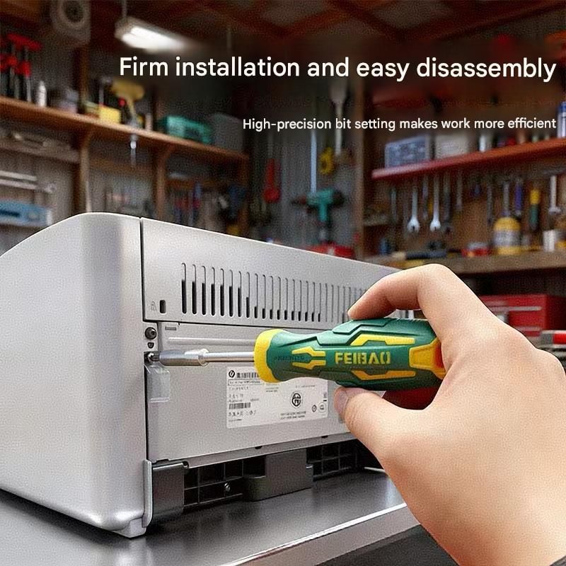 Green and Yellow 11-Piece Magnetic Screwdriver Bit Set - Chrome Vanadium Steel Bits, Ergonomic Handle, 7mm Hex Shank - Multi-Purpose DIY Tool Kit for Home, Auto Repair, Electronics - Image 8