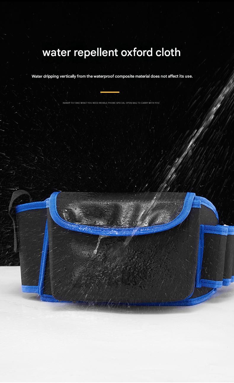 Red Professional Oxford Cloth Tool Waist Bag –Tool Belt, Multifunctional Work Belt, Men's Robust, Adjustable Tool Belt - Heavy-Duty 600D Waterproof for Electricians, Mechanics & Construction Workers - Image 7