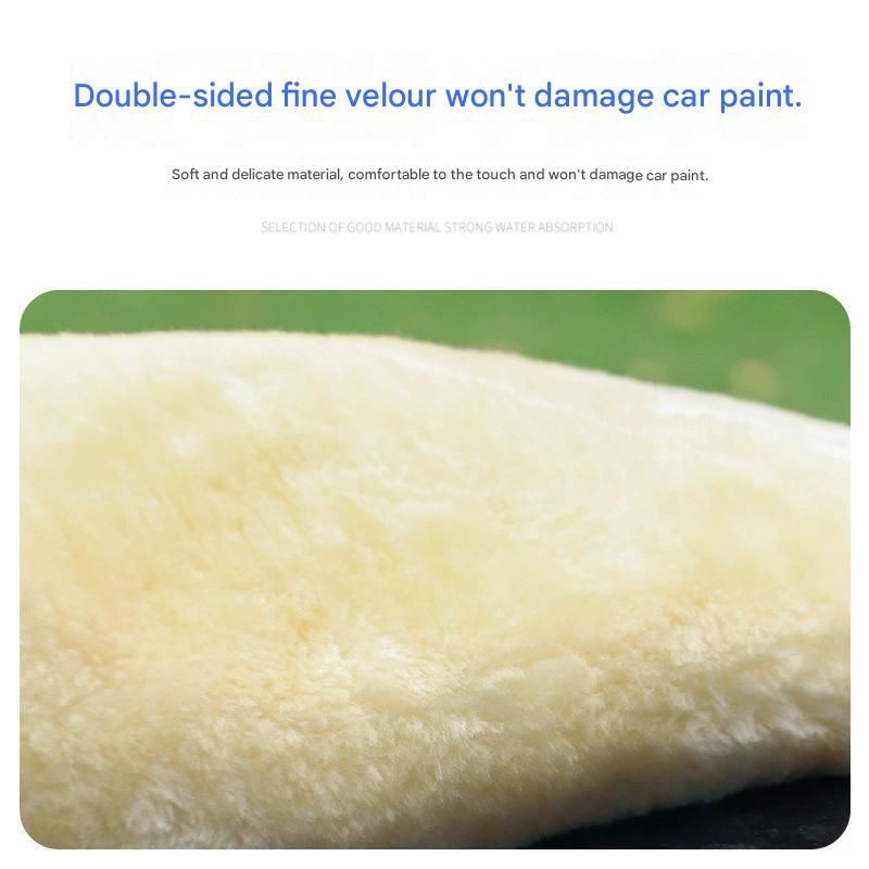 4-piece Beige Microfiber Car Wash Mitt - Double Sided Imitation Sheepskin Wash Glove, Scratch Free Paint Safe Cleaning Tool for Car Detailing, Waxing, Polishing - 23x15cm Large Palm Design - Image 8