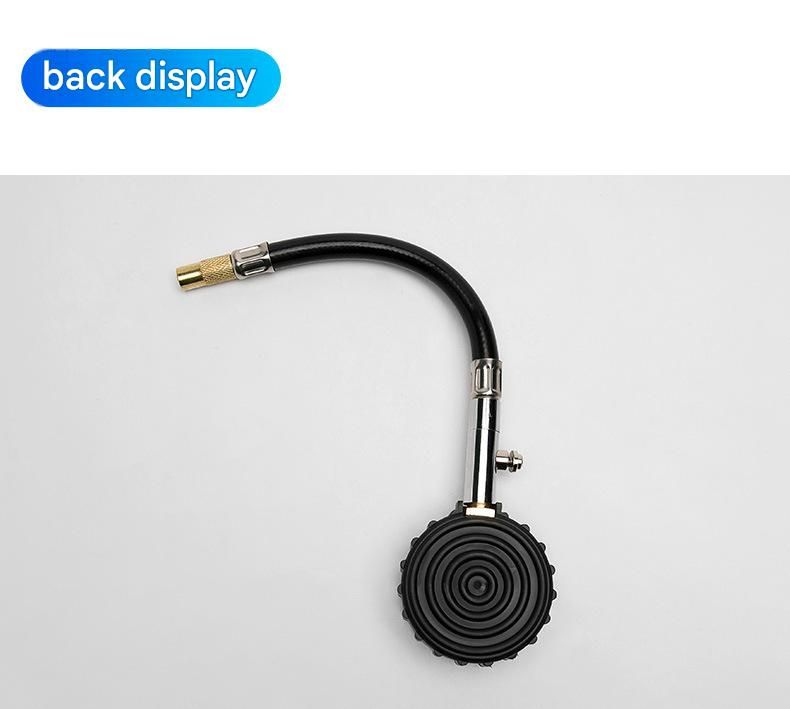Black High Precision Mechanical Tyre Pressure Gauge - Durable Stainless Steel & Rubber Construction, Long Flexible Hose, Pressure Release & Zeroing Valve, 0-100 PSI Dial for Car, SUV, Motorcycle, Van - Image 7