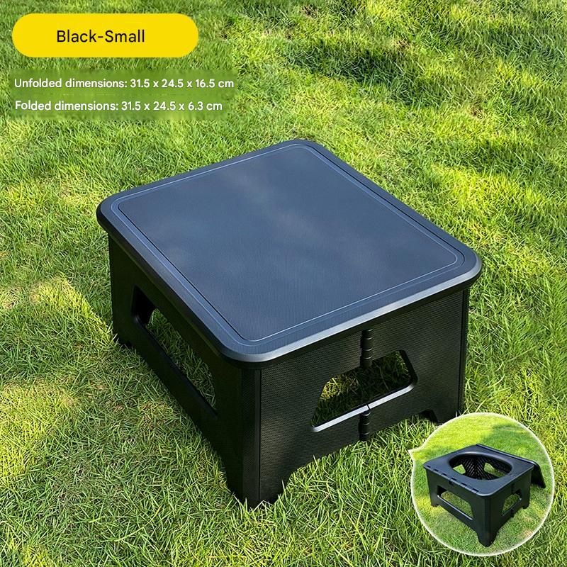 Black Small size Portable Folding Toilet Stool - PP Material - 100kg Load Capacity, Compact & Lightweight, Odor-Resistant Design, for Camping, Road Trips, Outdoor Emergencies, Travel-Friendly Solution - Image 1