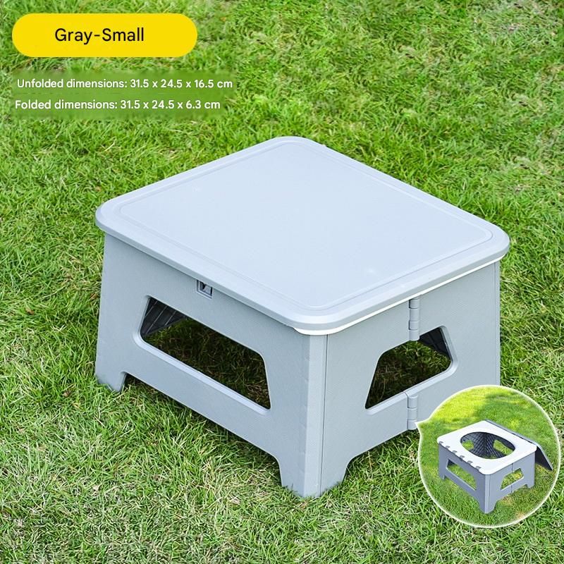 Gray Small size Portable Folding Toilet Stool - PP Material - 100kg Load Capacity, Compact & Lightweight, Odor-Resistant Design, for Camping, Road Trips, Outdoor Emergencies, Travel-Friendly Solution - Image 1