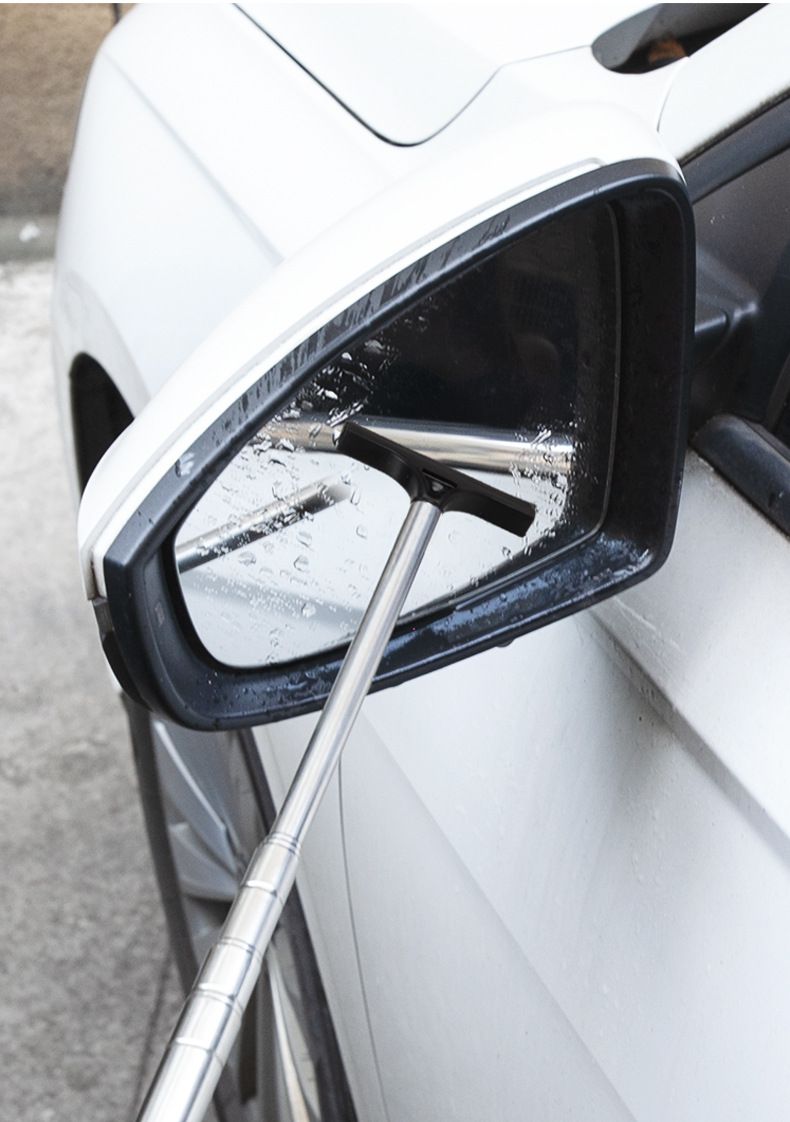 Black Telescopic Car Mirror Wiper - ABS & Stainless Steel - 98cm Extendable, Defog & Rain Removal, Compact Car Cleaning Tool, Universal Fit, Travel Friendly - Image 8