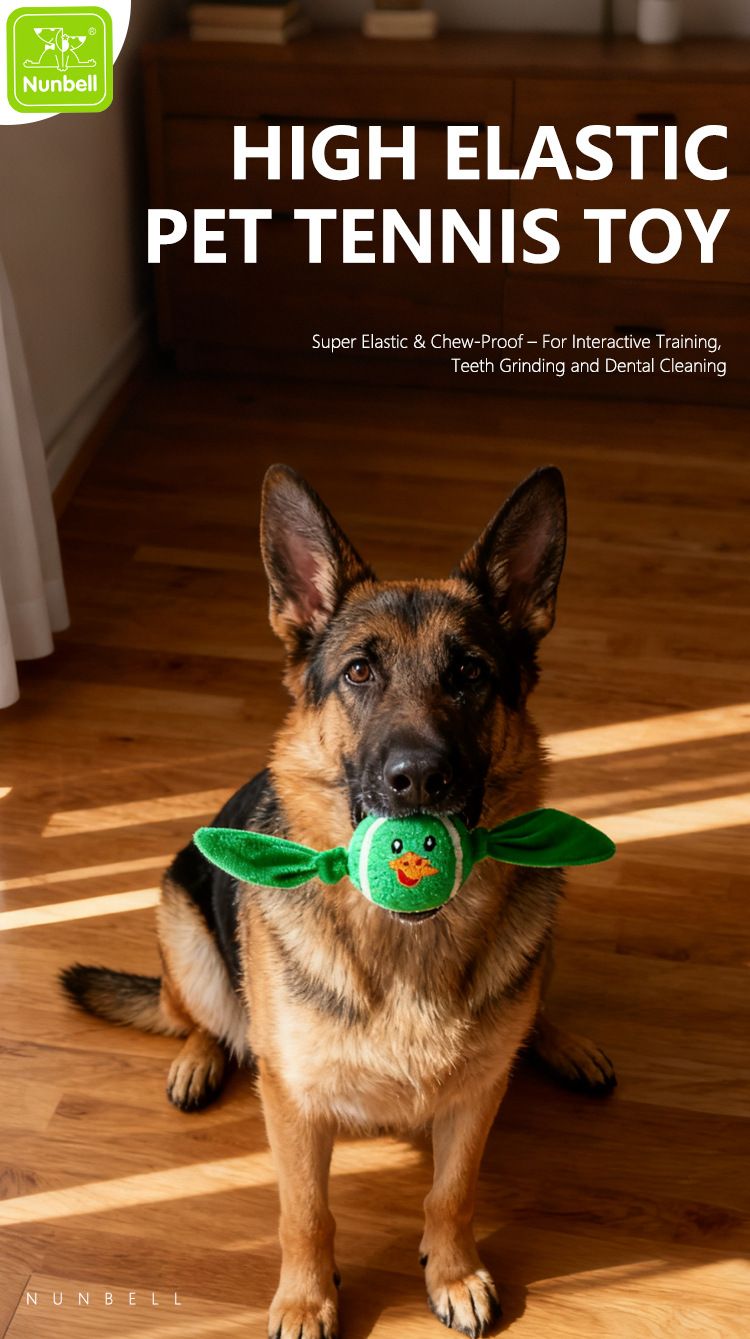 3-Piece Set High Elastic Pet Tennis Toy - Chew-Resistant Dog Ball with Plush Animal Designs for Interactive Play, Teeth Grinding & Dental Cleaning, Synthetic Fiber & Rubber, 80g Lightweight, Ideal for Small to Large Dogs-Designs: Duck and  Owl and  Pengui - Image 2