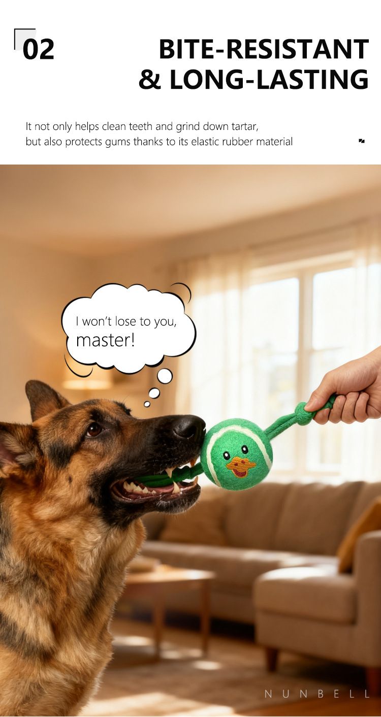 3-Piece Set High Elastic Pet Tennis Toy - Chew-Resistant Dog Ball with Plush Animal Designs for Interactive Play, Teeth Grinding & Dental Cleaning, Synthetic Fiber & Rubber, 80g Lightweight, Ideal for Small to Large Dogs-Designs: Duck and  Owl and  Pengui - Image 5