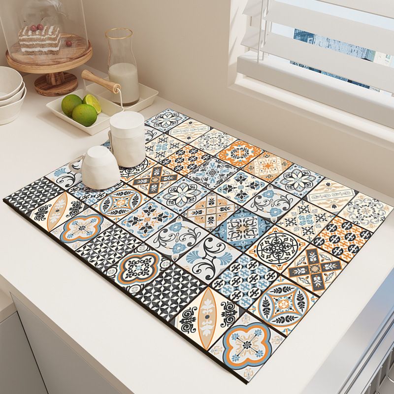 Diatom Mud Kitchen Counter Mat - Quick Dry Absorbent Non-Slip Draining Pad for Sink Benchtop 50cm x 80cm(An Afternoon Pastime) - Image 1