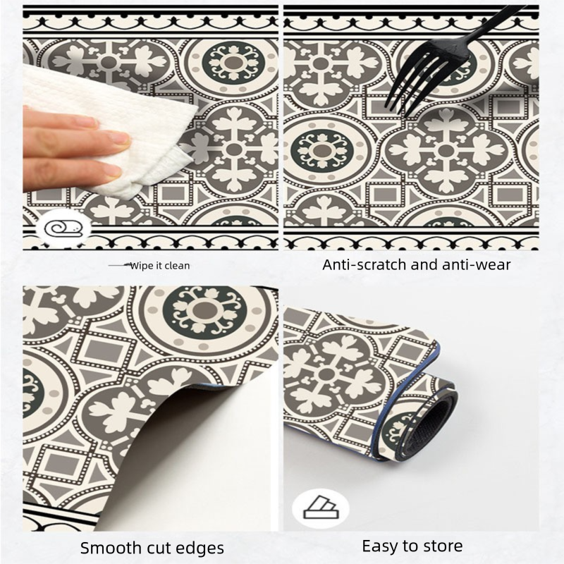 Diatom Mud Kitchen Counter Mat - Quick Dry Absorbent Non-Slip Draining Pad for Sink Benchtop 50cm x 80cm(Shadows on the Lattice Window) - Image 3
