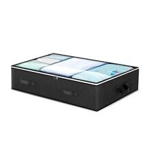 Black Under Bed Storage Bag - Foldable Underbed Organiser with Clear Window and Handles for Blankets Clothes - Image 1