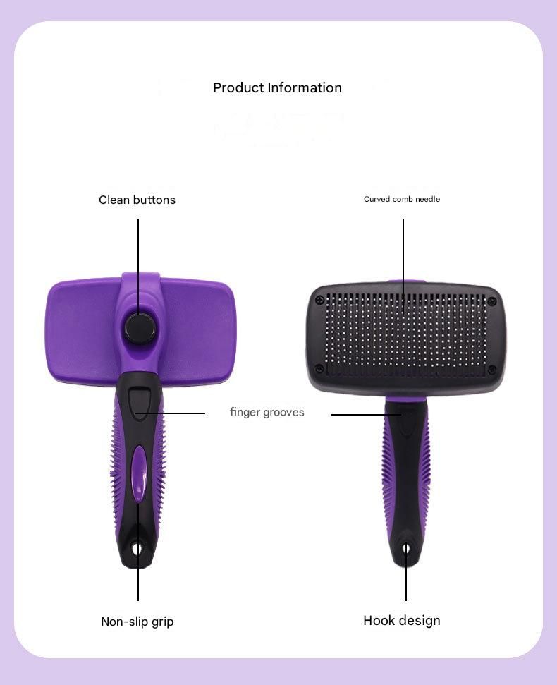 Green Pet Grooming Brush - Large Self-Cleaning Deshedding Tool for Cats and Dogs - Image 4