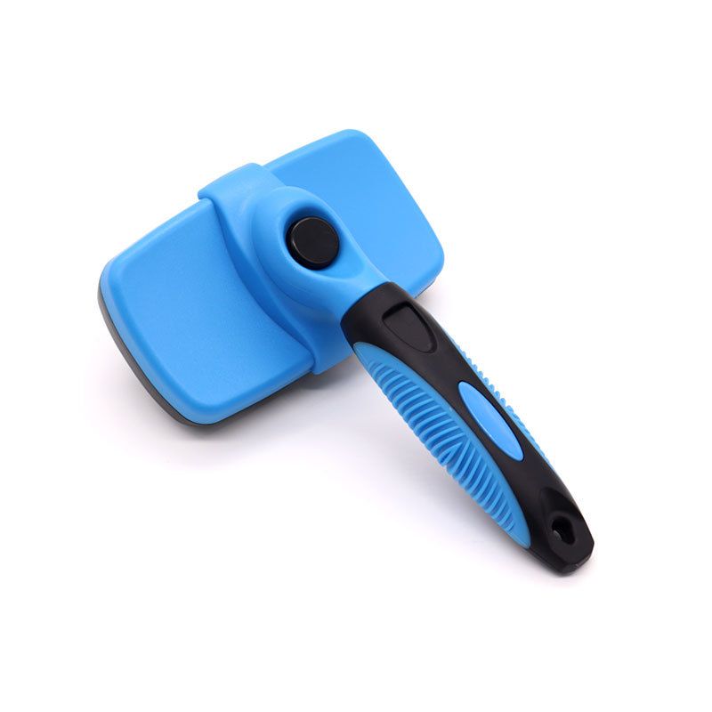 Blue Pet Grooming Brush - Large Self-Cleaning Deshedding Tool for Cats and Dogs - Image 1