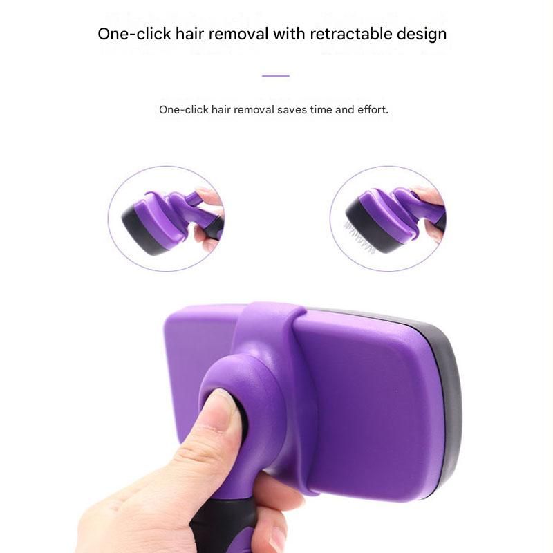 Blue Pet Grooming Brush - Large Self-Cleaning Deshedding Tool for Cats and Dogs - Image 6