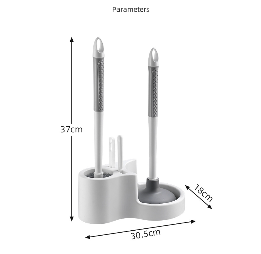 Toilet Cleaning Tool Set - 4 in 1 Bathroom Plunger and Brush Kit with Wall Mount Holder - Image 5