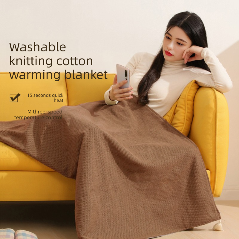 Red USB Heated Blanket Poncho - Rechargeable Electric Warming Shawl with Fast Heating and Multi Use Design - Image 2