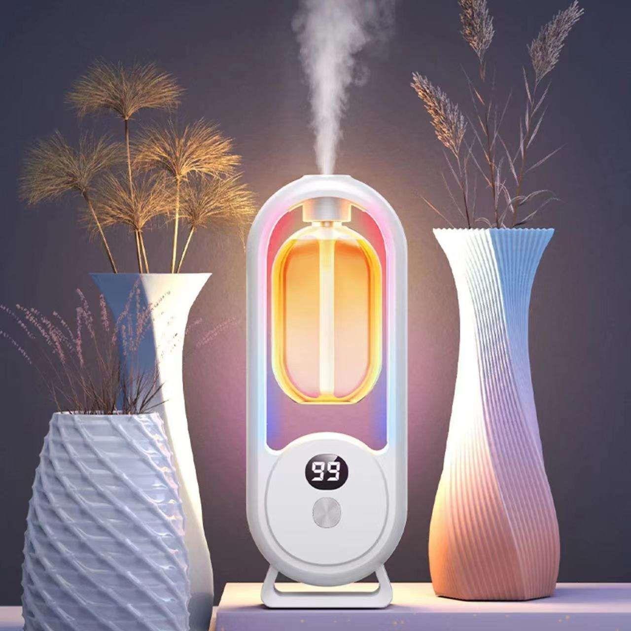 Black Smart Aromatherapy Diffuser - Ultrasonic Mist Air Freshener with LED Light and Wall Mount - Image 3