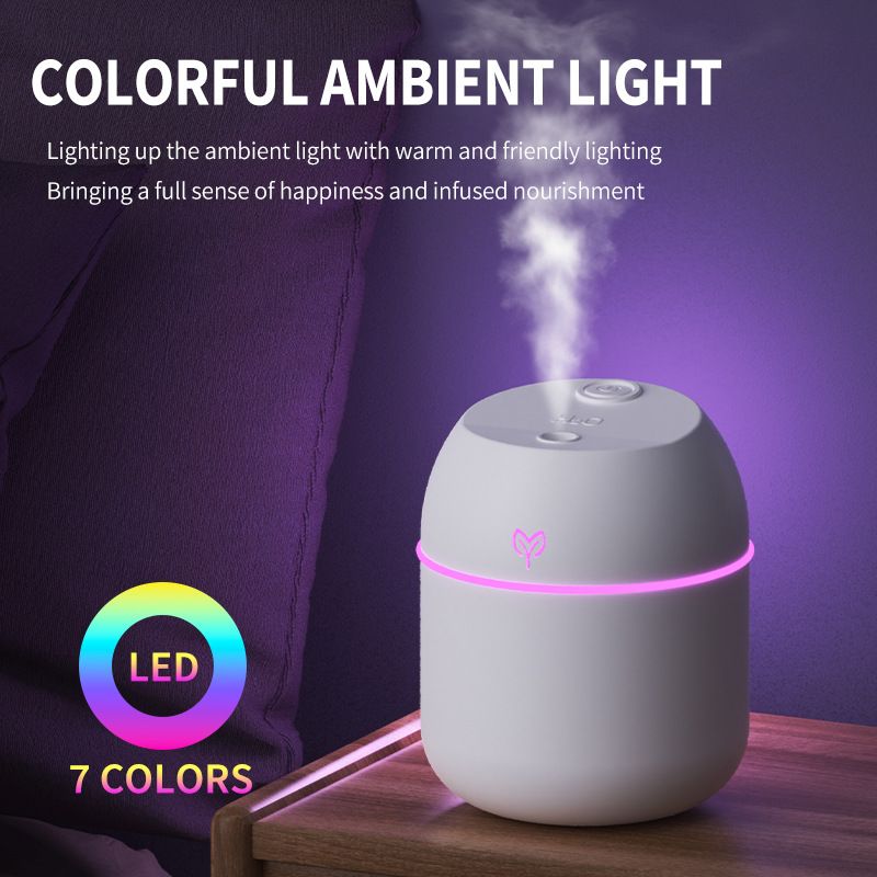 Green Mini USB Humidifier Large Mist - Desktop Ultrasonic Air Humidifier with Colorful LED Light - Image 3