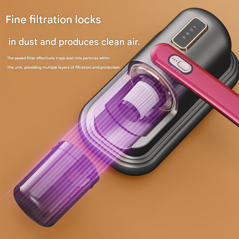 Greyish-purple Wireless Mite Vacuum Cleaner with UV Light - High Suction Handheld Bed Dust Mite Remover - Image 3