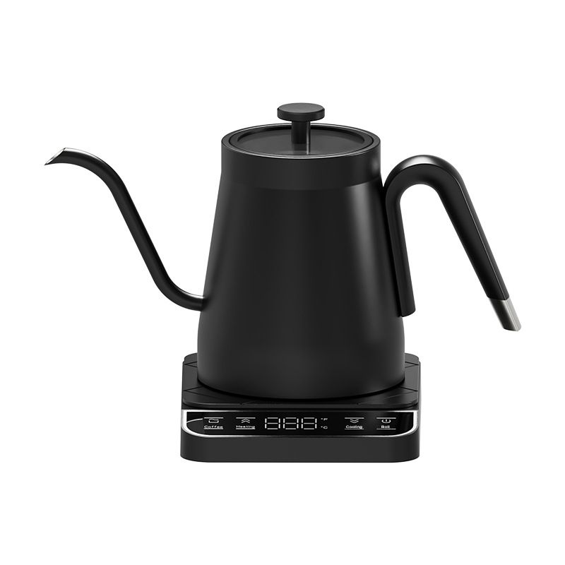 Black Gooseneck Electric Kettle with Temperature Control - 0.8L Smart Pour Over Coffee Kettle - Image 1