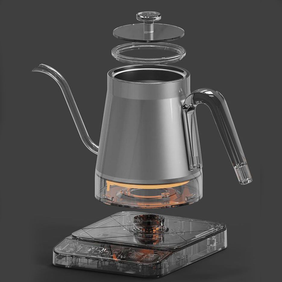 Black Gooseneck Electric Kettle with Temperature Control - 0.8L Smart Pour Over Coffee Kettle - Image 4