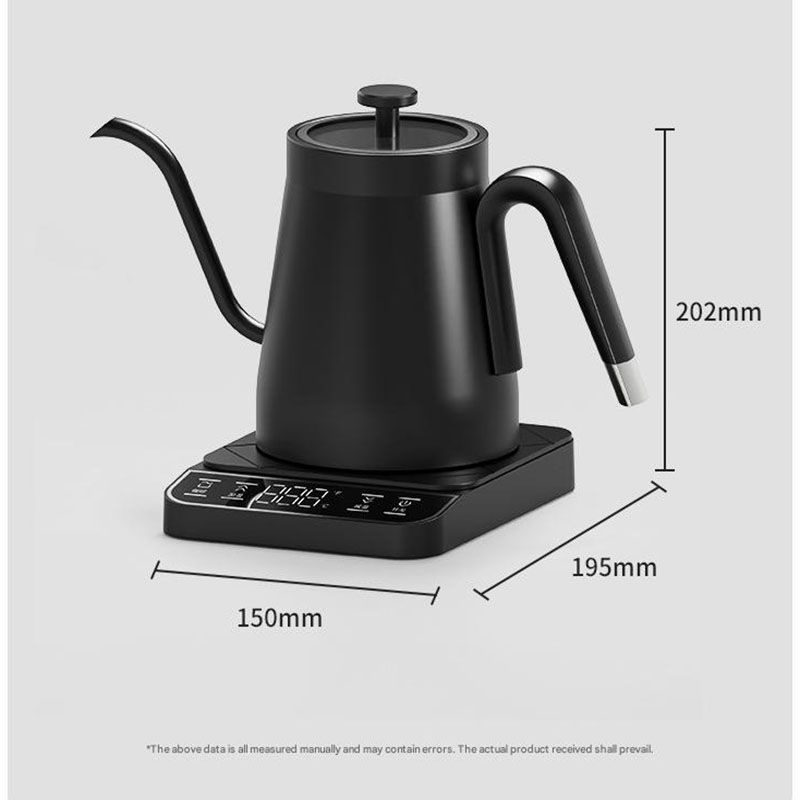Black Gooseneck Electric Kettle with Temperature Control - 0.8L Smart Pour Over Coffee Kettle - Image 7