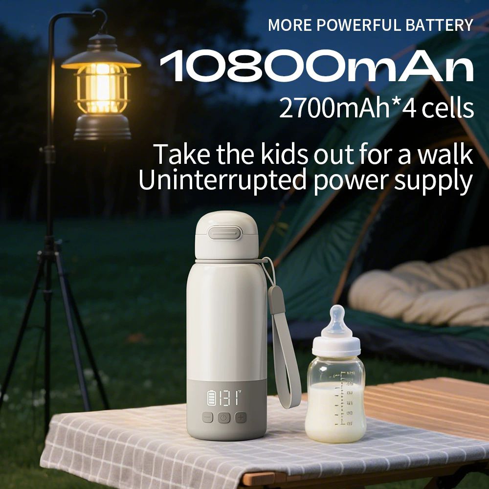 Green Portable Constant Temperature Electric Water Cup 450ml 100W Rechargeable Baby Formula Maker with 316 Stainless Steel - Image 2