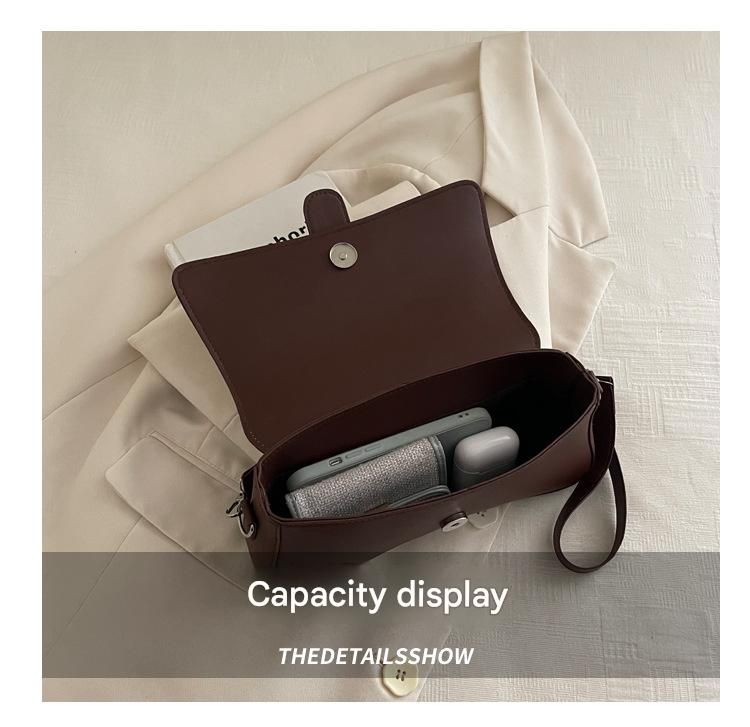 Black Fashion Retro Crossbody Bag French Chic Small Shoulder Bag Women’s Baguette Underarm Bag - Image 5