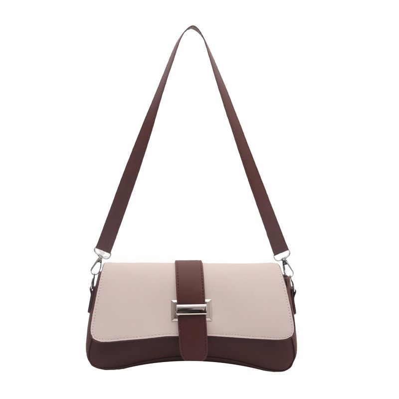 White Fashion Retro Crossbody Bag French Chic Small Shoulder Bag Women’s Baguette Underarm Bag - Image 1