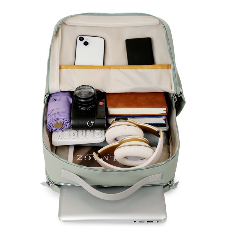 Dark grey Large Capacity Airbag Backpack Multi-Compartment Laptop Backpack Travel Business Bag - Image 3