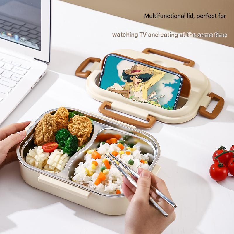 2 Grids 316 Stainless Steel Insulated Lunch Box with Compartments Large Capacity Bento Box with Insulated Bag - Image 3