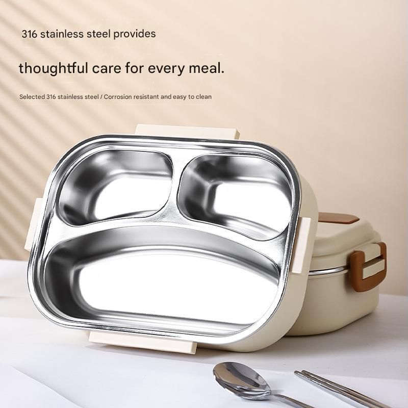2 Grids 316 Stainless Steel Insulated Lunch Box with Compartments Large Capacity Bento Box with Insulated Bag - Image 7