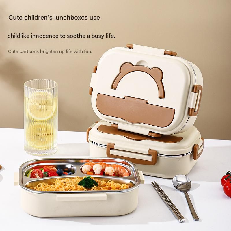3 Grids 316 Stainless Steel Insulated Lunch Box with Compartments Large Capacity Bento Box with Insulated Bag - Image 5