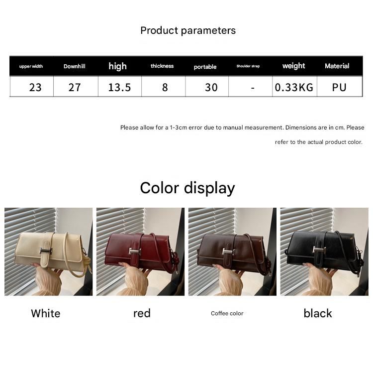 Red French Chic Baguette Shoulder Bag Women’s Minimalist Crossbody Bag with Premium Feel - Image 8