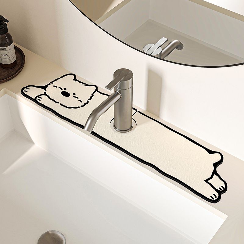 2-Piece Faucet Draining Mat Set Absorbent Sink Splash Guard Quick Dry Counter Mat 10x61cm(West Highland White Terrier) - Image 1