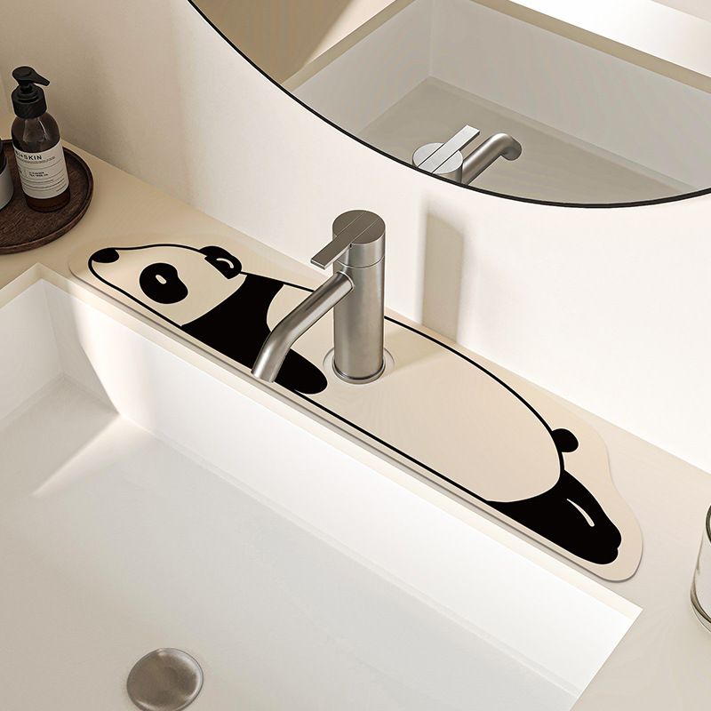 2-Piece Faucet Draining Mat Set Absorbent Sink Splash Guard Quick Dry Counter Mat 10x61cm(panda) - Image 1