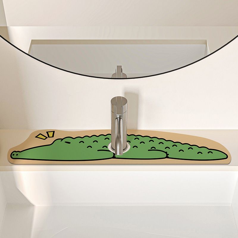 2-Piece Faucet Draining Mat Set Absorbent Sink Splash Guard Quick Dry Counter Mat 10x61cm(Crocodile) - Image 1