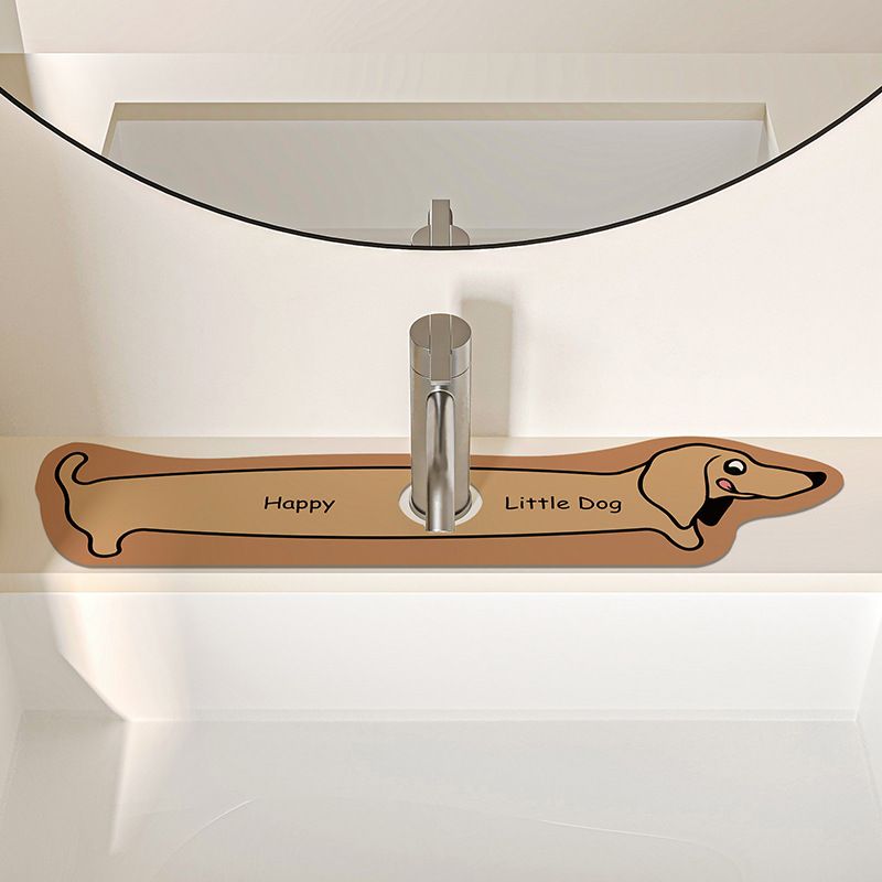 2-Piece Faucet Draining Mat Set Absorbent Sink Splash Guard Quick Dry Counter Mat 10x61cm(Dachshund) - Image 1