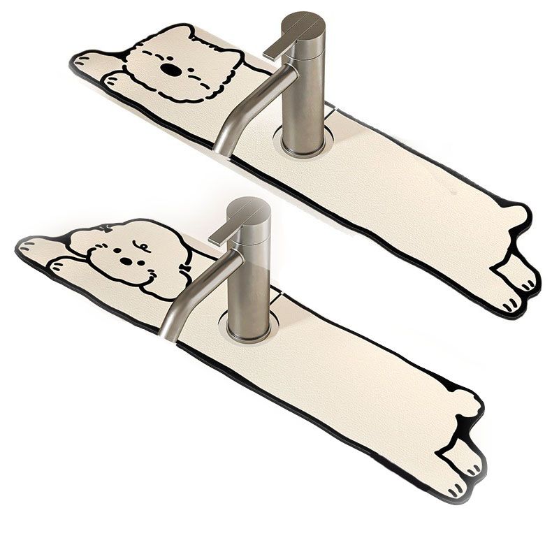 2-Piece Faucet Draining Mat Set Absorbent Sink Splash Guard Quick Dry Counter Mat 10x61cm(west highland white terrier,Milk-Loving Dog) - Image 1