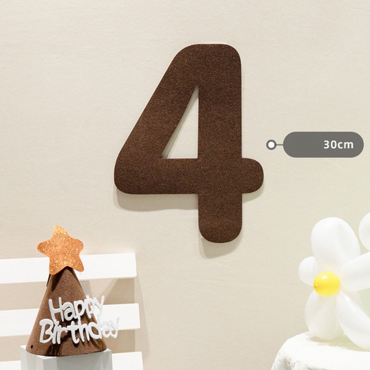 Felt Birthday Banner Set with Interchangeable Numbers 0-9 Pom Pom Garland Pennant Flags Happy Birthday Decoration - Image 8