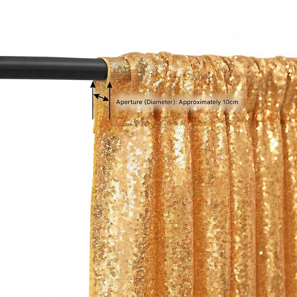 Gold Sequin Backdrop Curtain Party Wedding Photo Booth Background Panel 8FT x 2FT - Image 3