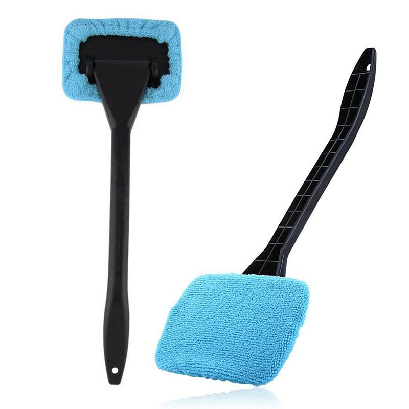 3-Piece Light blue Car Windshield Cleaning Brush Set Microfiber Defogging Wiper Tool Window Glass Cleaner - Image 1