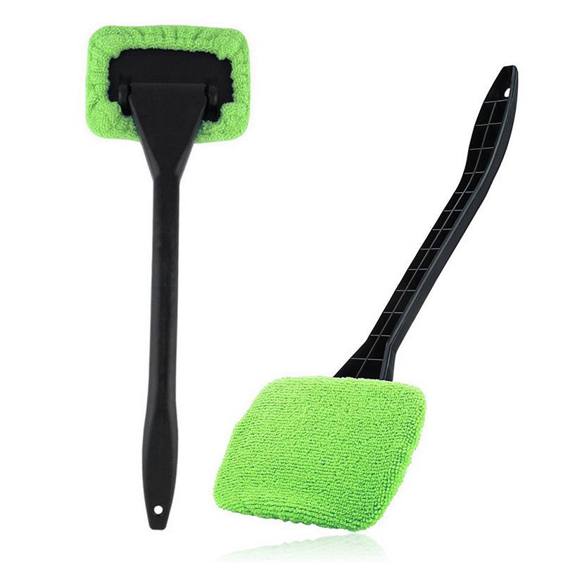 3-Piece Green Car Windshield Cleaning Brush Set Microfiber Defogging Wiper Tool Window Glass Cleaner - Image 1