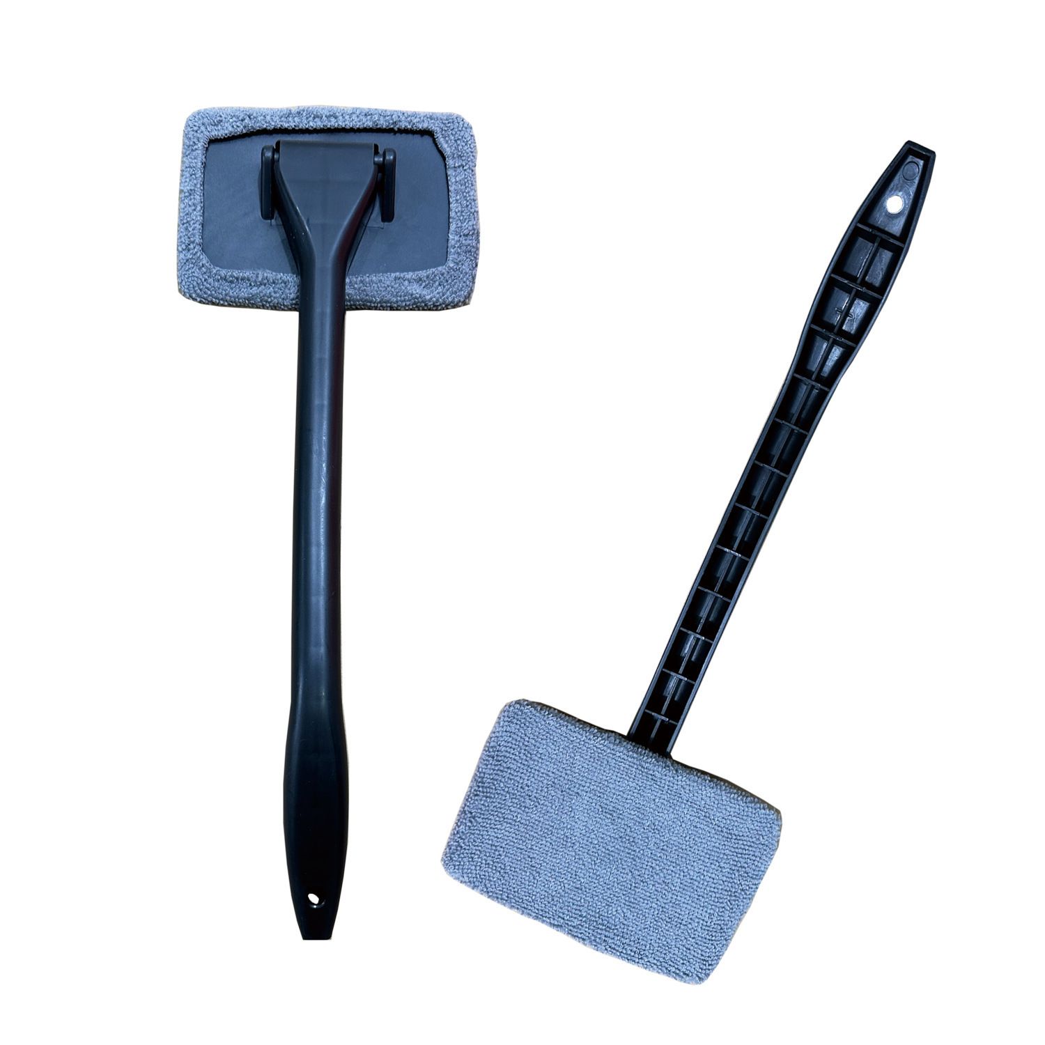 3-Piece Grey Car Windshield Cleaning Brush Set Microfiber Defogging Wiper Tool Window Glass Cleaner - Image 1